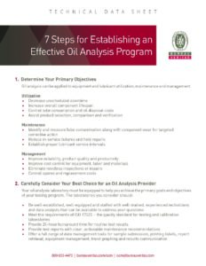 7 Steps for Establishing an Oil Analysis Program – Technical Data Sheet